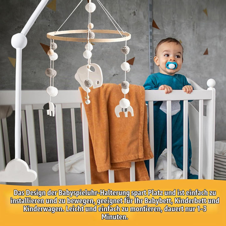 Baby Mobile Halterung Holz Weiss Wolken: Nizirioo Mobile Halterung Babybett Klingelhalterung mobile