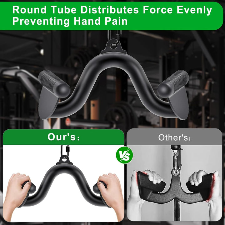 Kipika LAT Pull Down Bars Cable Machine Attachment, Rowing T-bar V-bar Set, Back Strength Training H