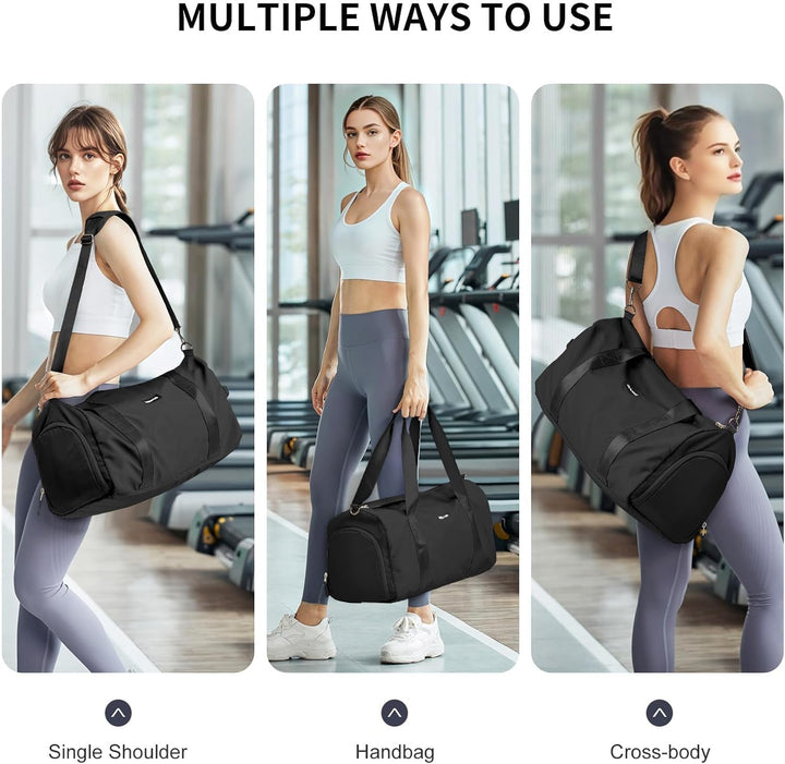 Sport Duffel Bag Damen, Sporttasche mit Nassfach & Schuhfach Reise Duffel Bags Übernachtungstasche L