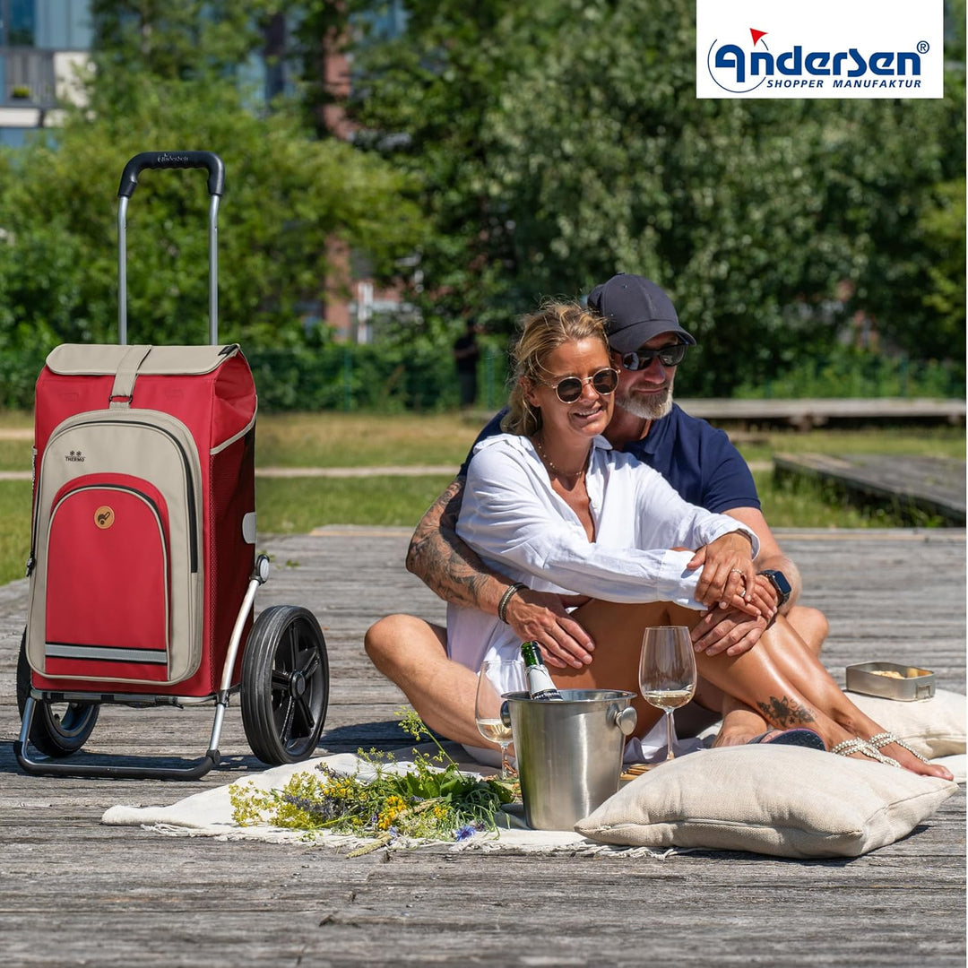 ANDERSEN Einkaufstrolley - Royal Shopper Hydro 2.1 rot 62 L Bike, Einkaufsroller, Rucksack, Thermo,