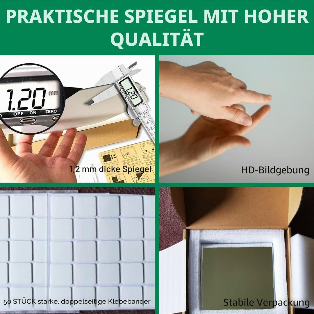 Selbstklebende Fliesenspiegel Wandspiegel Spiegelfliesen Selbstklebend HD Glas Spiegel Wandaufkleber