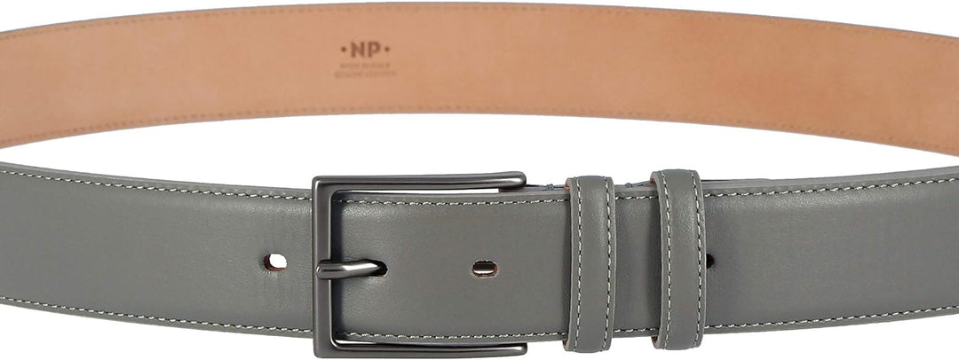 Nuvola Pelle Herren Gürtel aus weichem Leder Made in Italy elegant H 34mm mit Metallschnalle Taupe v