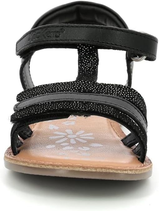 Kickers Mädchen Diamanto Sandale 25 EU Schwarz Glänzend, 25 EU Schwarz Glänzend