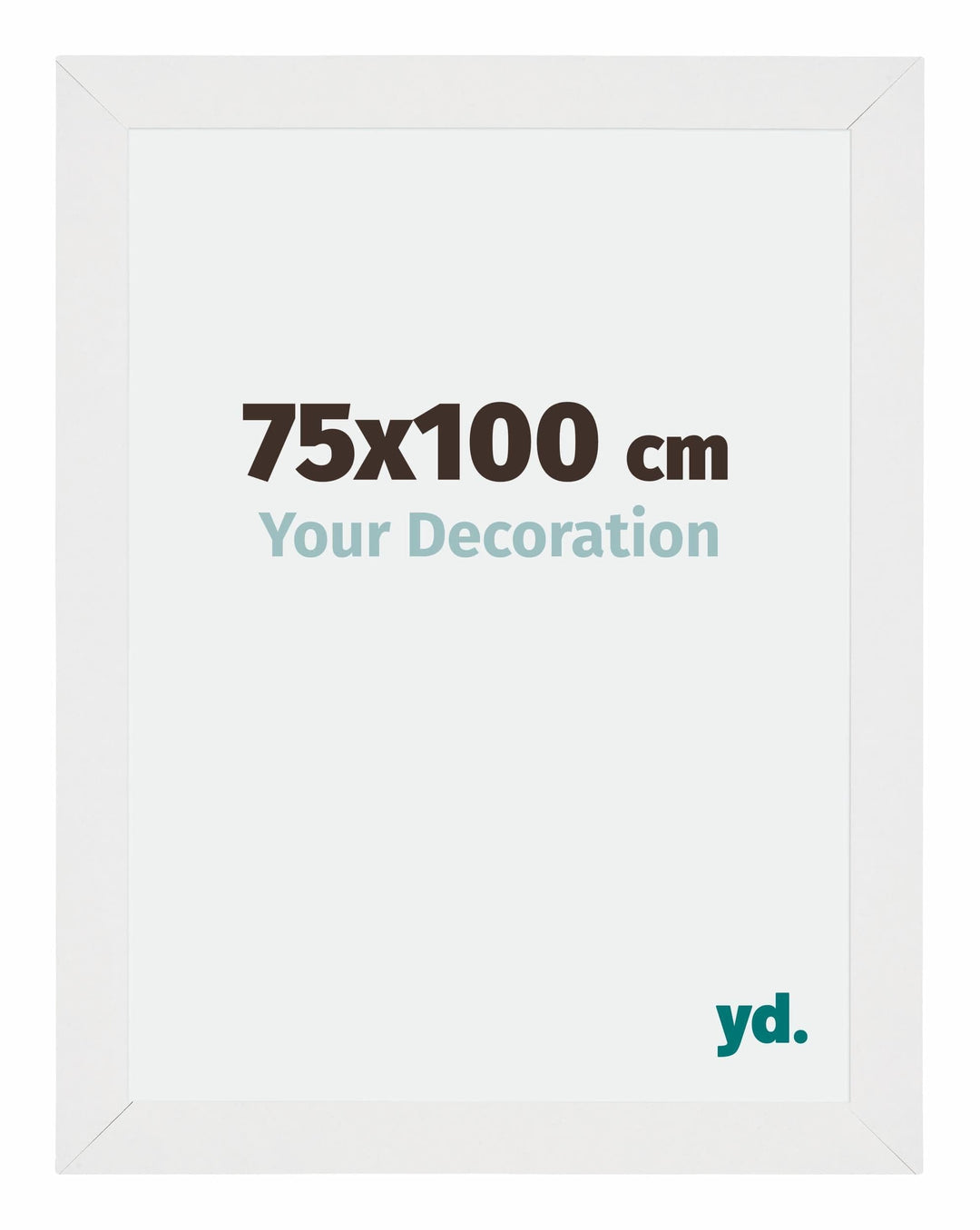 yd. Your Decoration - Bilderrahmen 75x100 cm - Weiss Hochglanz - Bilderrahmen aus MDF mit Acrylglas