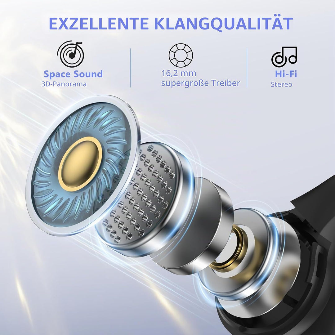 Bluetooth Kopfhörer mit Ohrclip, Knochenschall Kopfhörer Kabellos Bluetooth 5.4, sportkopfhörer Open