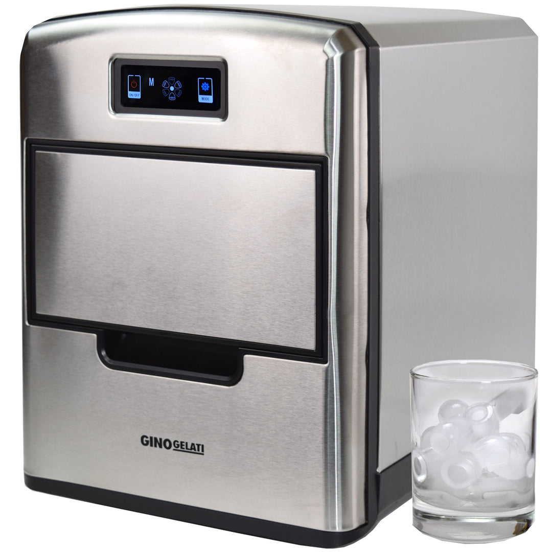 Gino Gelati GG-175W de Luxe Digitaler Edelstahl Eiswürfelbereiter Eiswürfelmaschine Icemaker