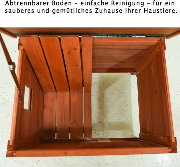 Katzenhaus aus Holz, Wetterfestes Katzenhütte mit Asphaltdach, Braun (EIN neues orange), Ein neues o