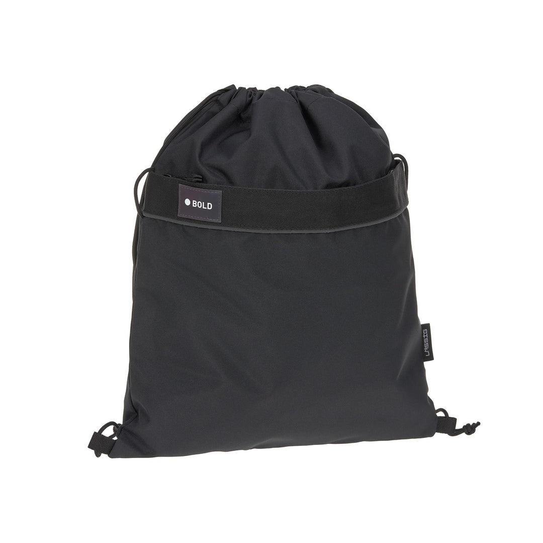 BOLD Lässig Kinder Turnbeutel Sportbeutel mit Rucksackfunktion/School String Bag Bold black Schwarz,