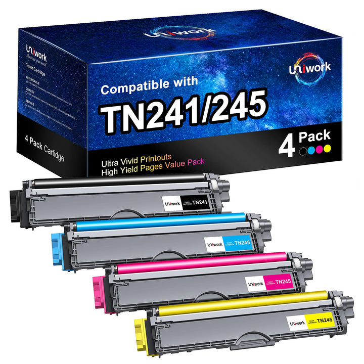 Uniwork TN241 TN245 Toner Kompatibel für Brother MFC 9142 CDN Toner TN 241 TN-245 TN-242 TN-246 MFC-