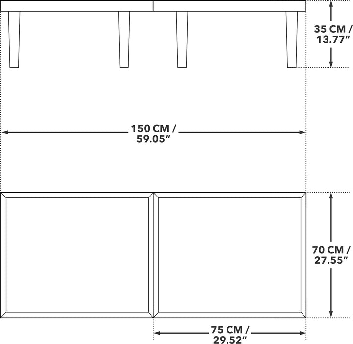 Rustiq Klapptisch Campingtisch - Klapptisch - Bohemian Picknicktisch - Klapptisch – 70X150X35CM – 6