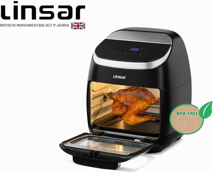 Linsar - Heissluftfritteuse 11L - Multifunktions Air Fryer Ofen mit VORTX-Technologie - Komplettes Z