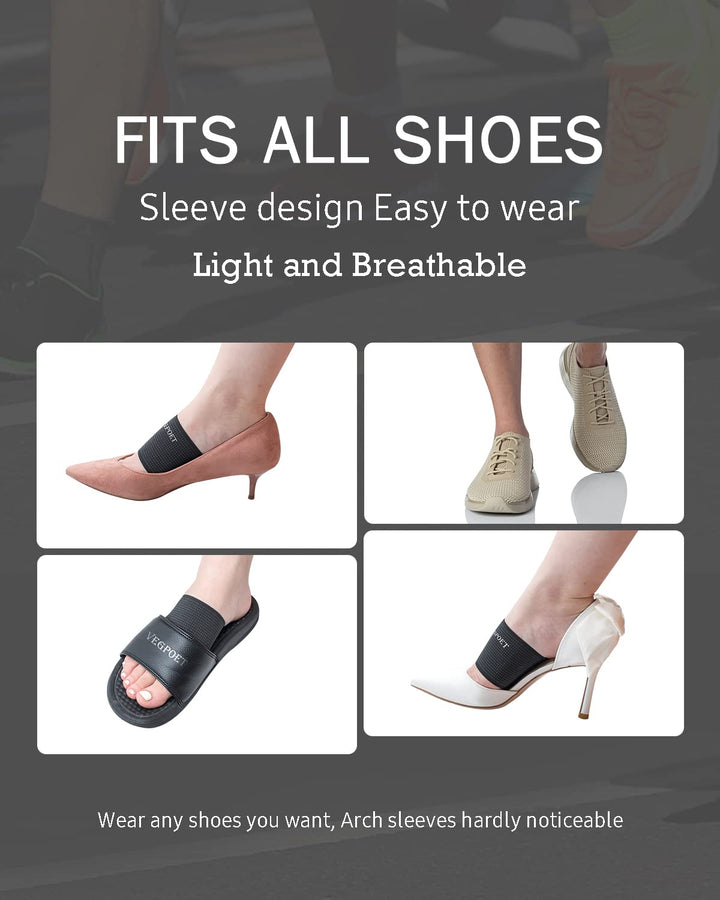 VEGPOET Copper Arch Support Relief Plus – Unterstützung für Plantarfasziitis, mit Gel-Pads, Schmerzl
