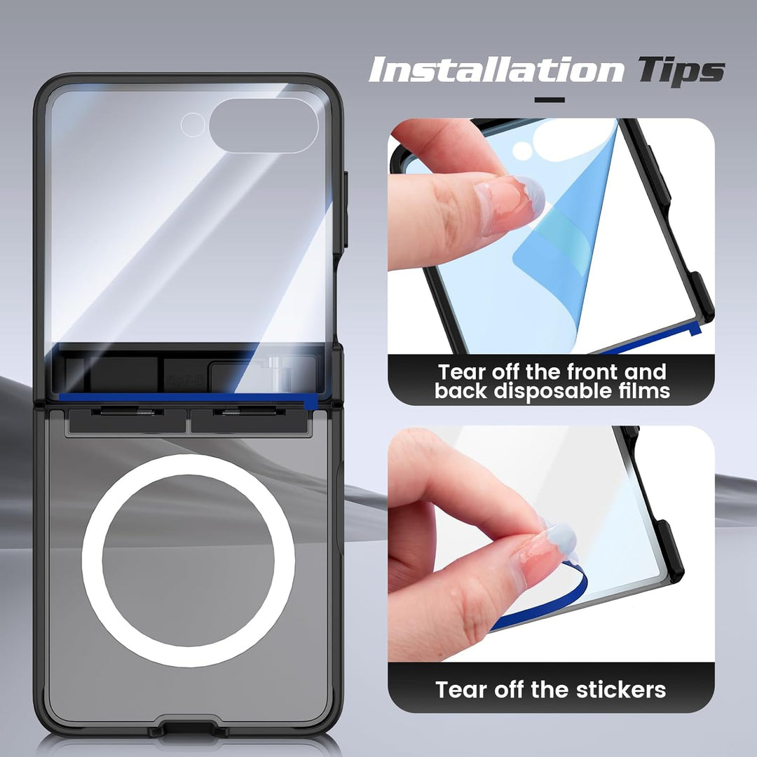 Doeshine für Samsung Galaxy Z Flip 7 Hülle [Not für Flip 7FE] mit Mag-Safe, Ständer und Displayschut