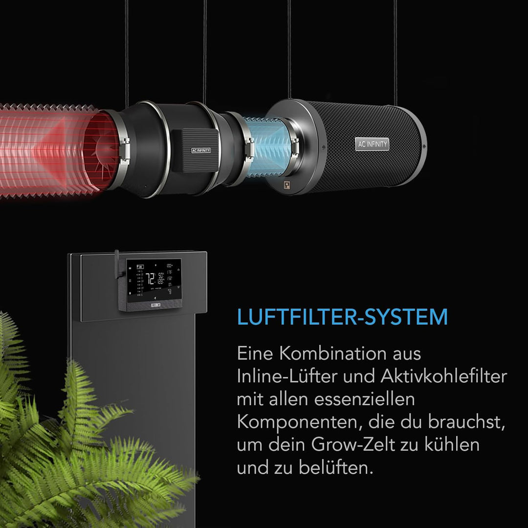 AC Infinity Air Filtration PRO Kit 10.2 cm, AI Controller mit WiFi App Steuerung & Auto Level Adjust