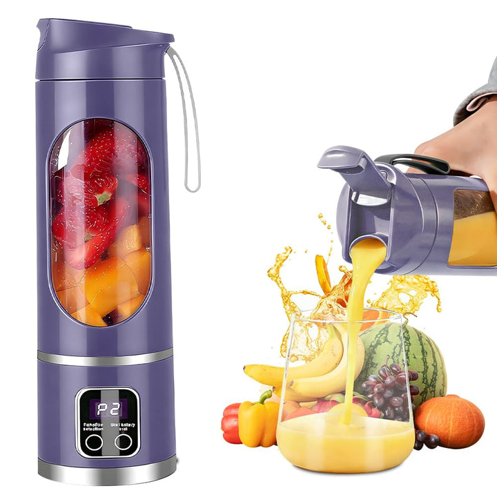 Tragbarer Mixer Smoothie Maker To Go, SGZIOO 450 ML Portable Blender, 12 Klingen, Kleiner Mixer mit