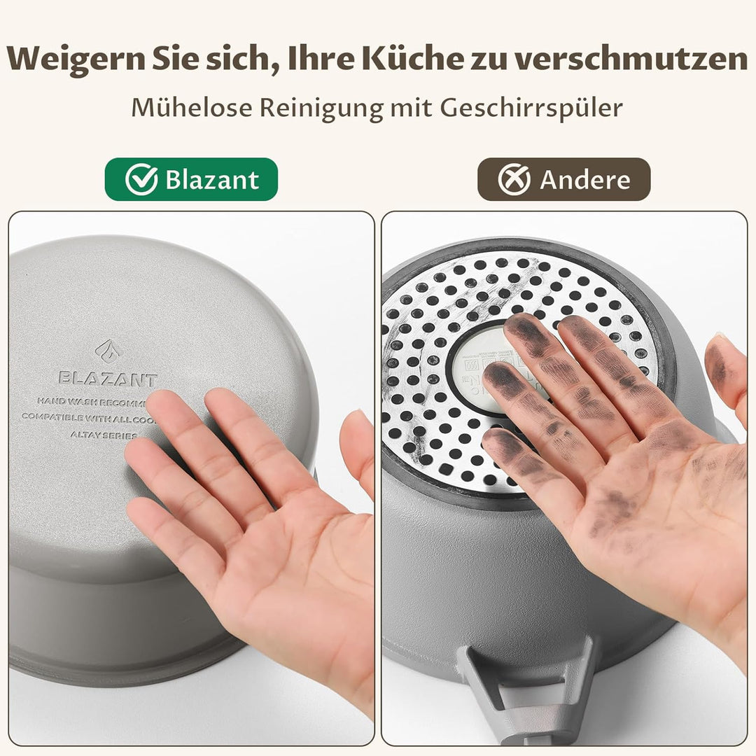 Bratpfanne Induktion 28 cm, Antihaft Pfanne 28 cm, Molekular gebondeter Induktionsboden, Keramikpfan