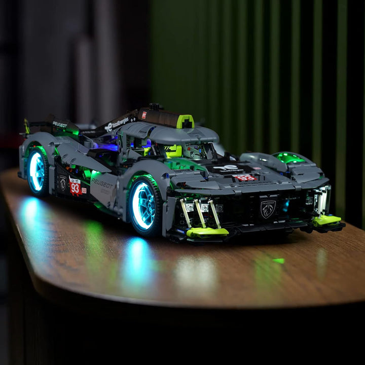 Fernbedienung Licht-Kit für Lego Technic Peugeot 9X8 24H Le Mans Hybrid Hypercar 42156 Rennwagen-Bau