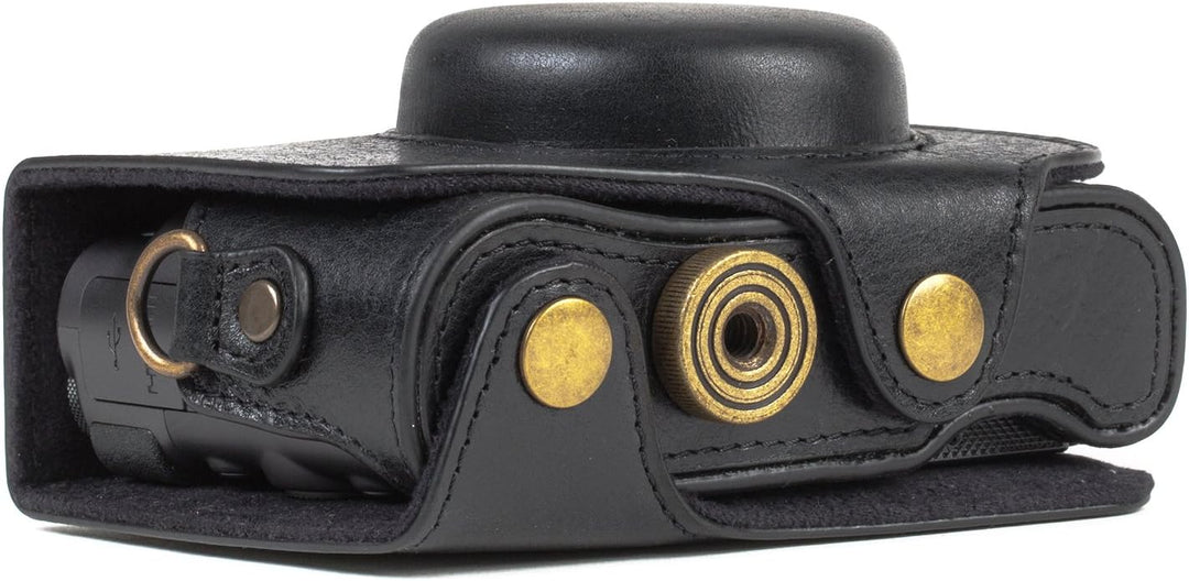 MegaGear MG1176 Canon PowerShot SX740 HS, SX730 HS Ever Ready Echtleder Kameratasche mit Trageriemen