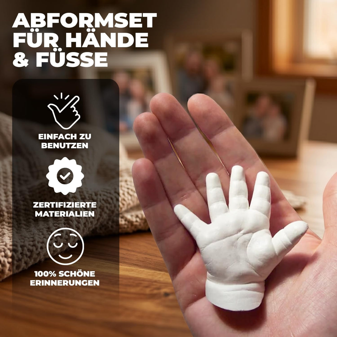 Love Hands® 3D Handabdruck-Set - Aus umweltfreundlichem Alginat und Gips Kinder und Erwachsene - Unv
