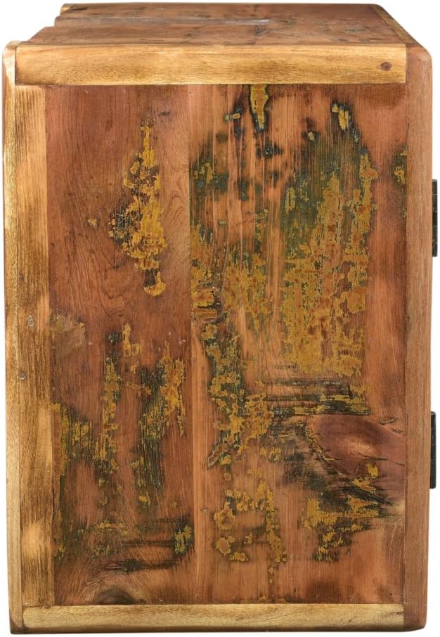 Woodkings® Bad Waschbeckenunterschrank Kalkutta recyceltes Holz bunt rustikal Waschtischunterschrank