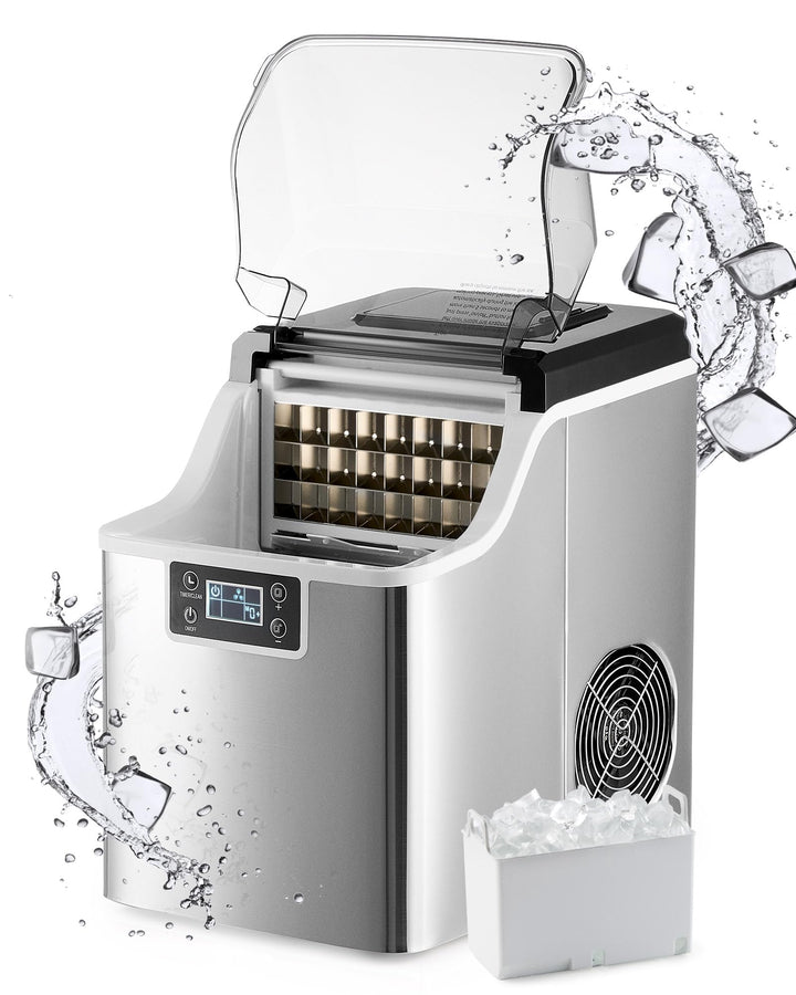 Wilprep Eiswürfelmaschine klein mit Selbstreinigung Eiswürfelbereiter 22kg/24h Eismaschine mit LCD-B