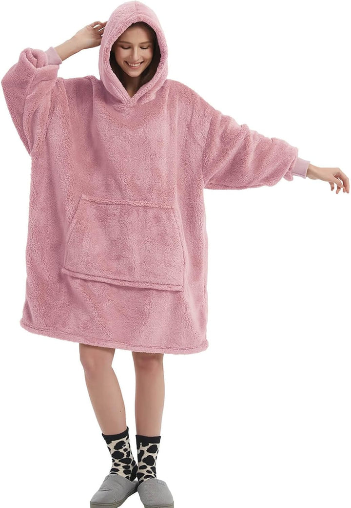 FELOVE Hoodie Decke Ärmeln Kuschelpullover Mit einer grossen Tasche,Tragbare Decke Ultra Soft Bequem