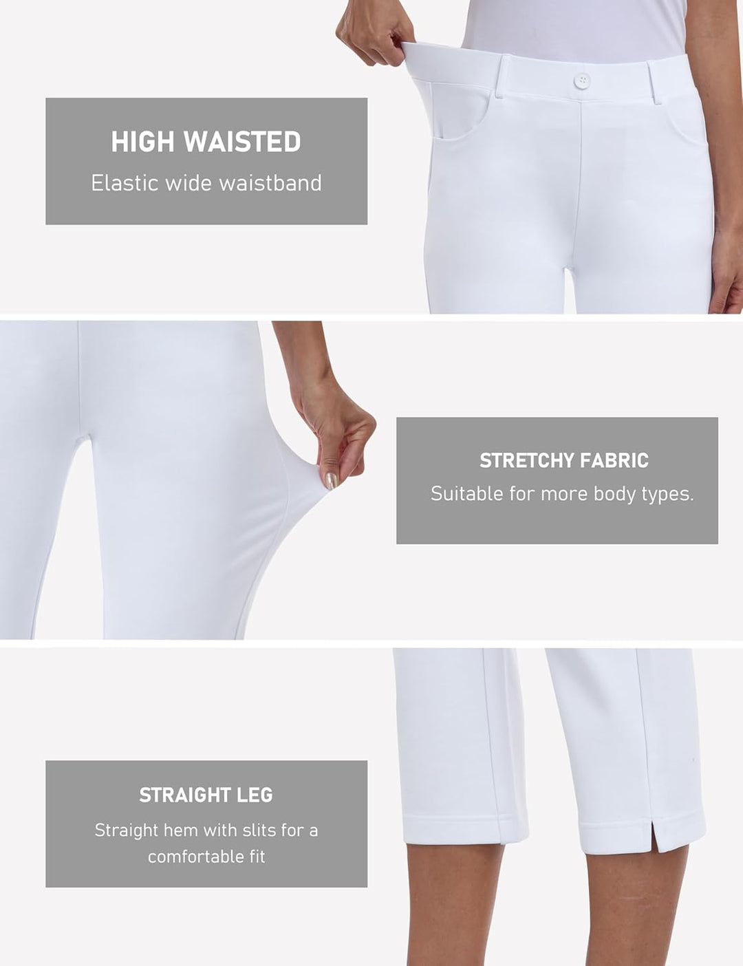 Damen Golfhosen Capri Business Hose Elegante Golf Hosen Atmungsaktiv Yoga Büro Anzughosen Elastische