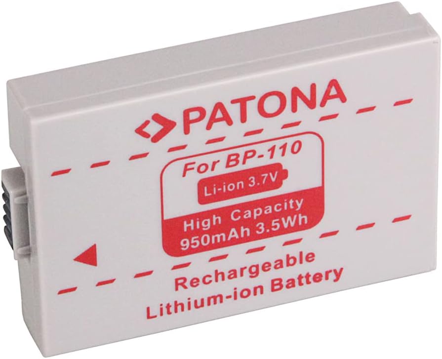 PATONA 2X Akku Ersatz für Canon BP-110 BP110 Battery Pack 950mAh 3.7V 3.5Wh | Ersatzakku für LEGRIA