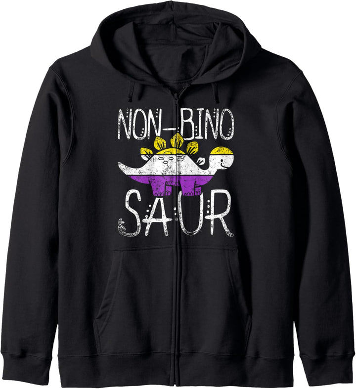 Non Bino Saurier Queer T Rex LGBT Dinosaurier Nicht Binär Kapuzenjacke