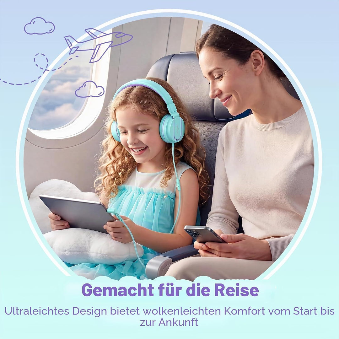 AILIHEN I35 Kinder Kopfhörer mit Mikrofon, Lautstärke begrenzt 93 dB, für Mädchen, Jungen, Teenager,