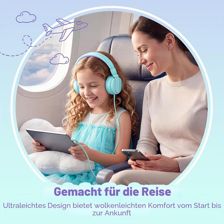 AILIHEN I35 Kinder Kopfhörer mit Mikrofon, Lautstärke begrenzt 93 dB, für Mädchen, Jungen, Teenager,