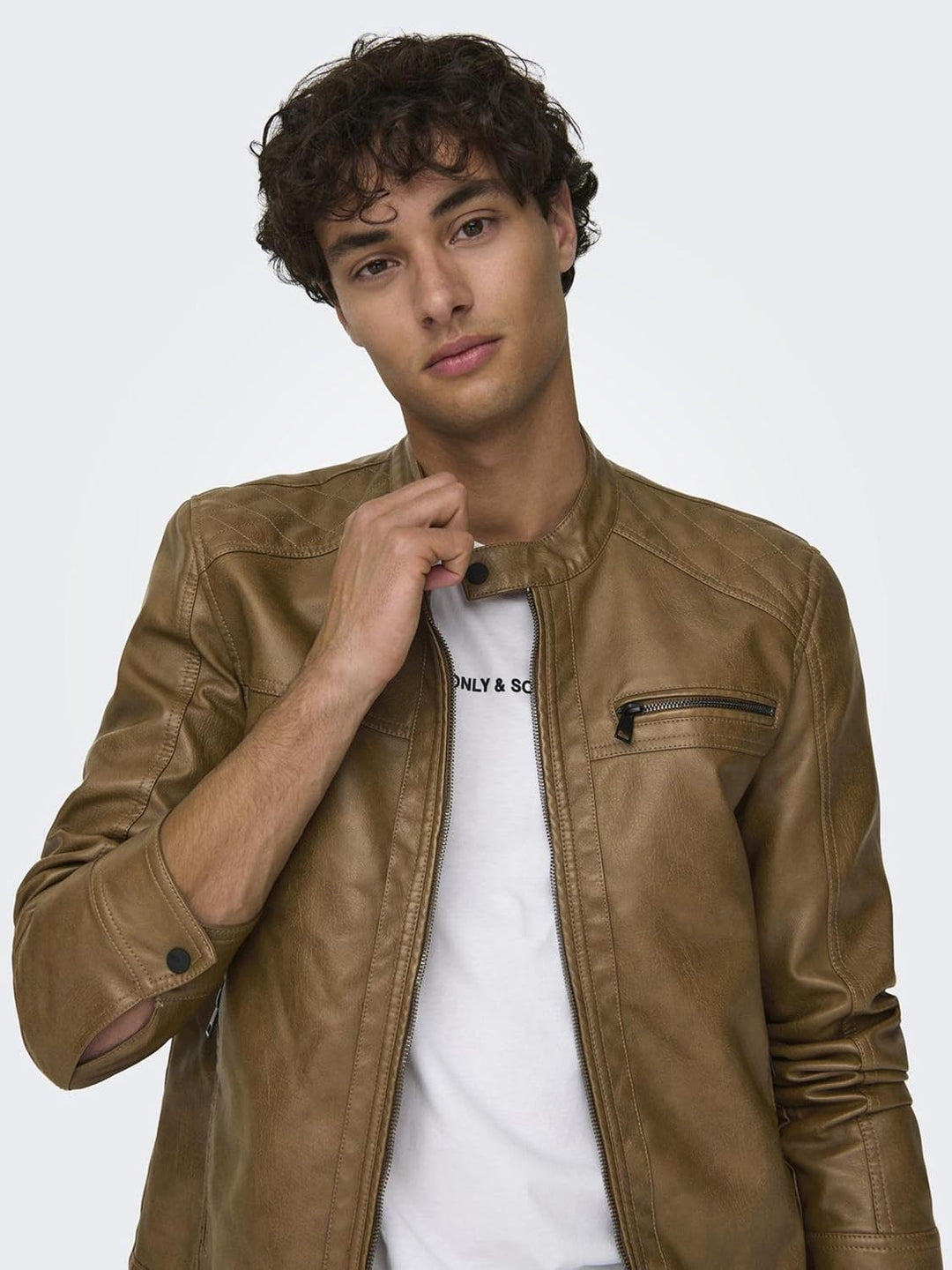 ONLY & SONS Male Kunstlederjacke onsAL Kunstlederjacke, S Monks Robe