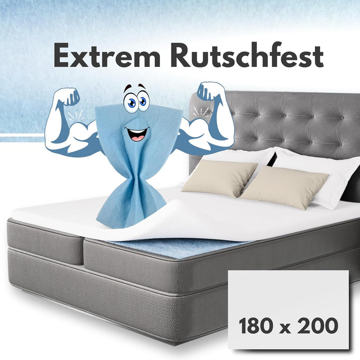 Topper Stopper® Original - Anti Rutsch für Topper & Matratzen, Premium Antirutschmatte für Boxspring