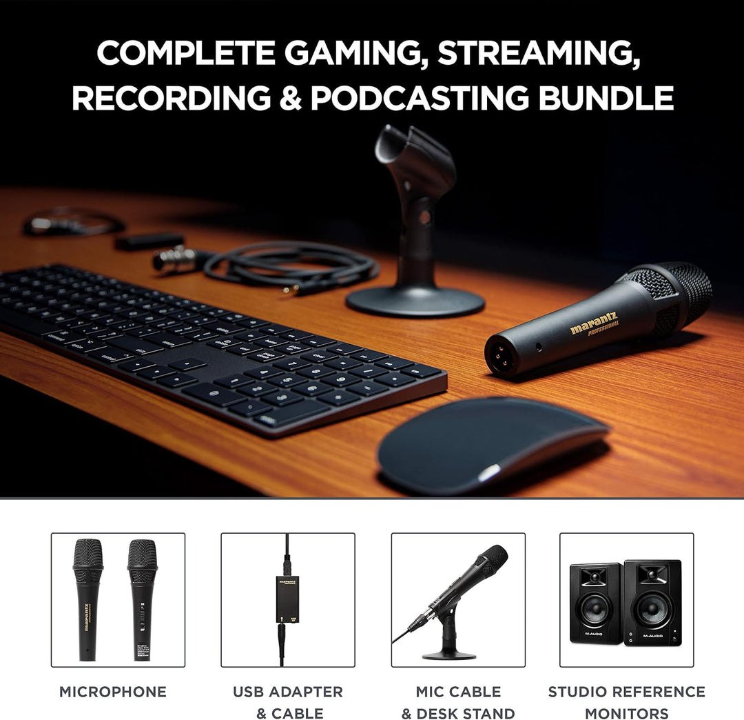 M-Audio Studiomonitore + Mikrofon Paket BX3 Aktive 120-Watt Desktop-Computerlautsprecher + Marantz P