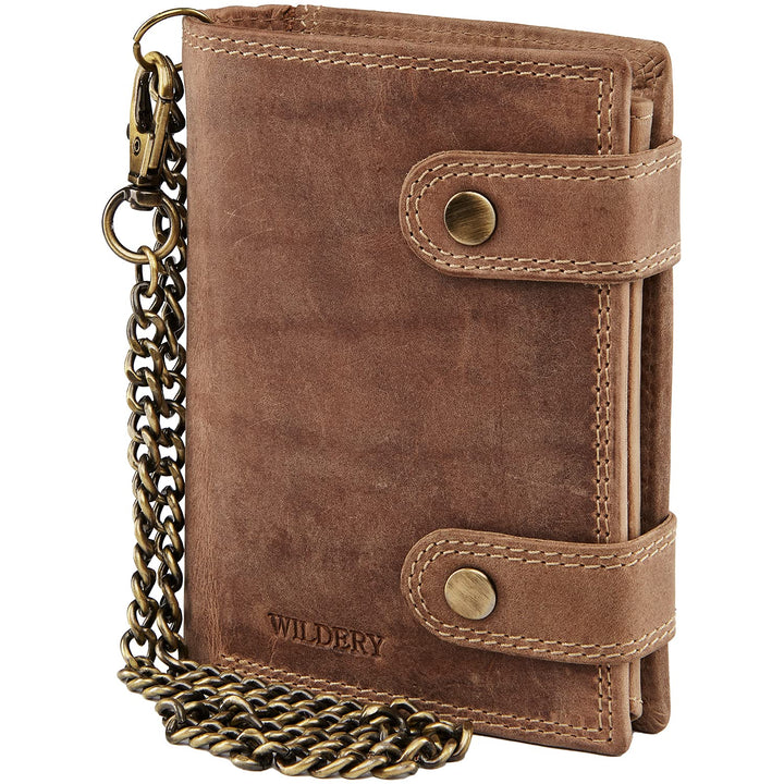 Wildery® RFID Biker Geldbörse mit Kette I Geldbeutel mit Kette Männer I Portemonnaie mit Sicherheits