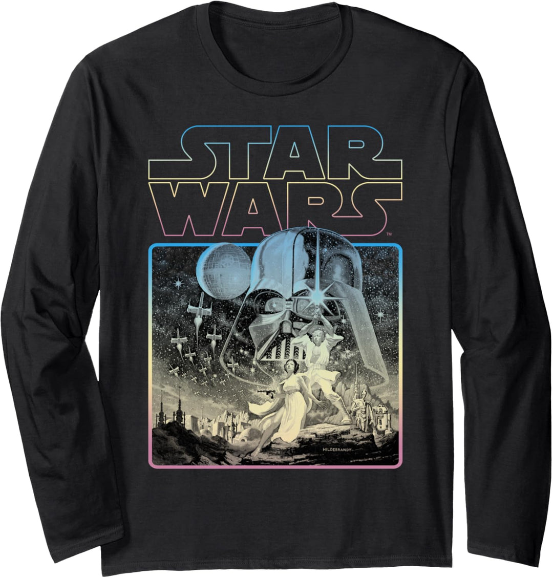 Star Wars Gradient Frame Classic Movie Poster Langarmshirt