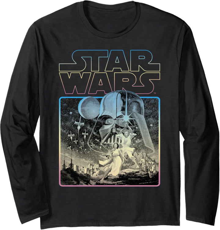 Star Wars Gradient Frame Classic Movie Poster Langarmshirt