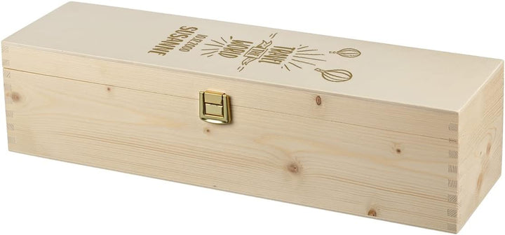 polar-effekt 2-TLG Wein Geschenk - mit Wunschname graviert - 0,7 Liter Weinflasche und Kiste mit Wun