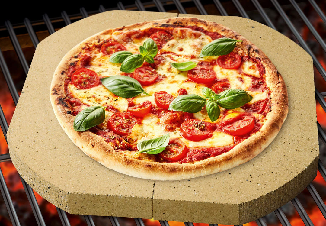 Pizzastein, Brotbackstein, 2-teilig, 40 x 20 x 3 cm je Hälfte, für Pizza, Flammkuchen, frischem Brot