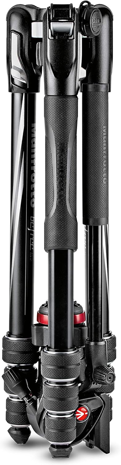 Manfrotto Travel Befree Live Aluminium Stativ Twist, Videokopf, schwarz, kompakt (MVKBFRT-LIVEUS) Be