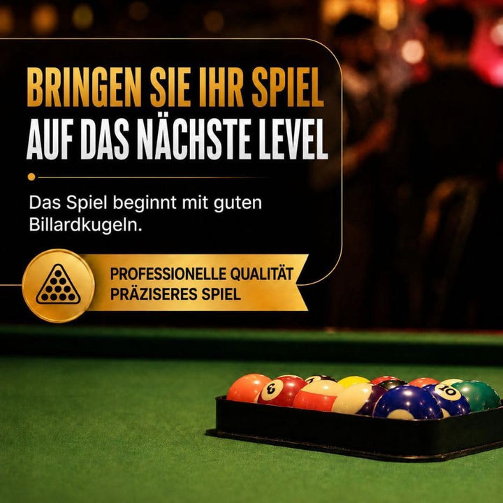 Professionelle Billardkugel-Box, Standardgrösse, komplettes Set mit amerikanischen Billardkugeln 16