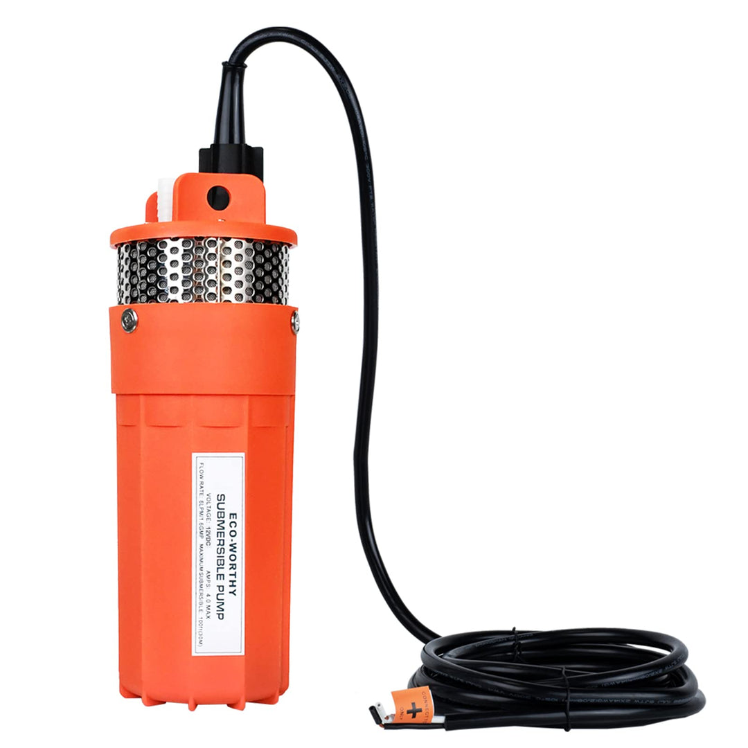 DCHOUSE 12V Tauch Pumpe, 1,6 GPM Wasser Pumpe mit Grossem Durchfluss, Solarbetriebene Hochförderpump