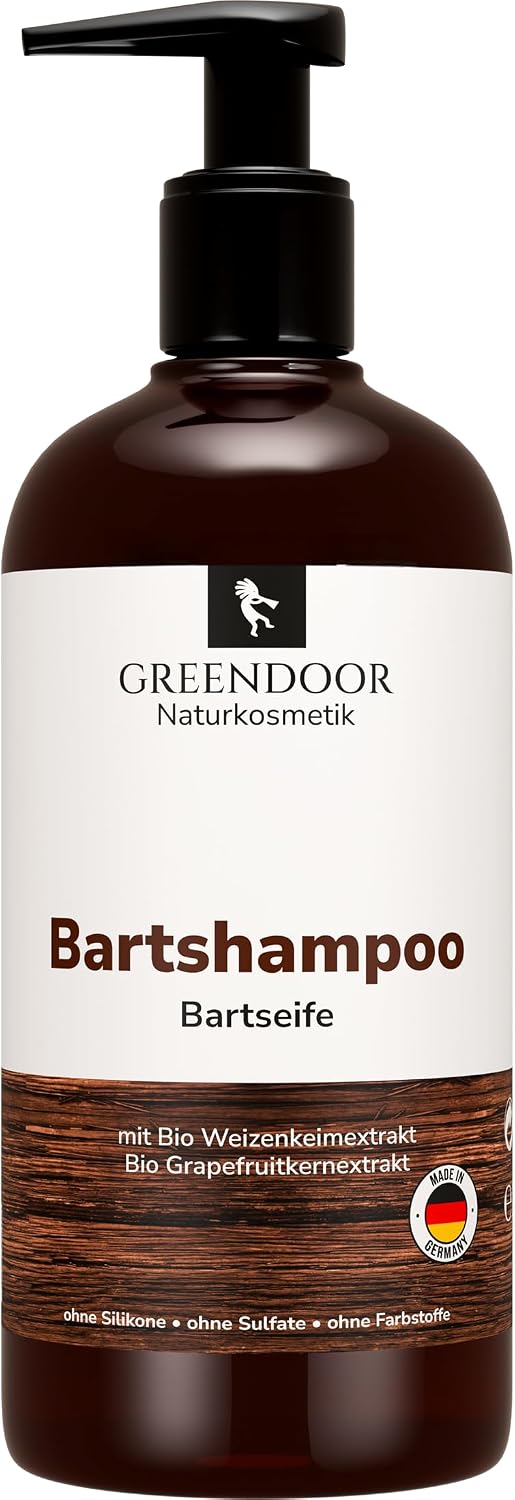 GREENDOOR Bartpflege-Set Basic BIO Bartöl 50ml und Natur Bartseife 200ml, vegan, Bartpflegeöl, Bart-