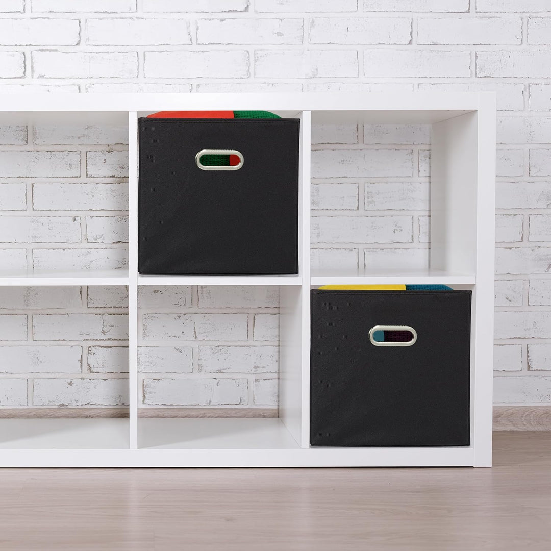 Relaxdays Aufbewahrungsbox 4er Set, Faltbare Regalboxen, HxBxT: 30x30x30 cm, mit Griffen, Faltboxen