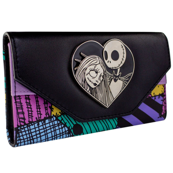 Nightmare Before Christmas Jack Sally Patchwork Portemonnaie Geldbörse Schwarz