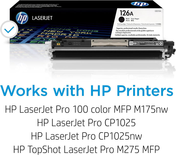HP 126A (CE310A) Schwarz Original Toner, 1er Pack, schwarz Schwarz 1.200 Seiten Single, Schwarz 1.20