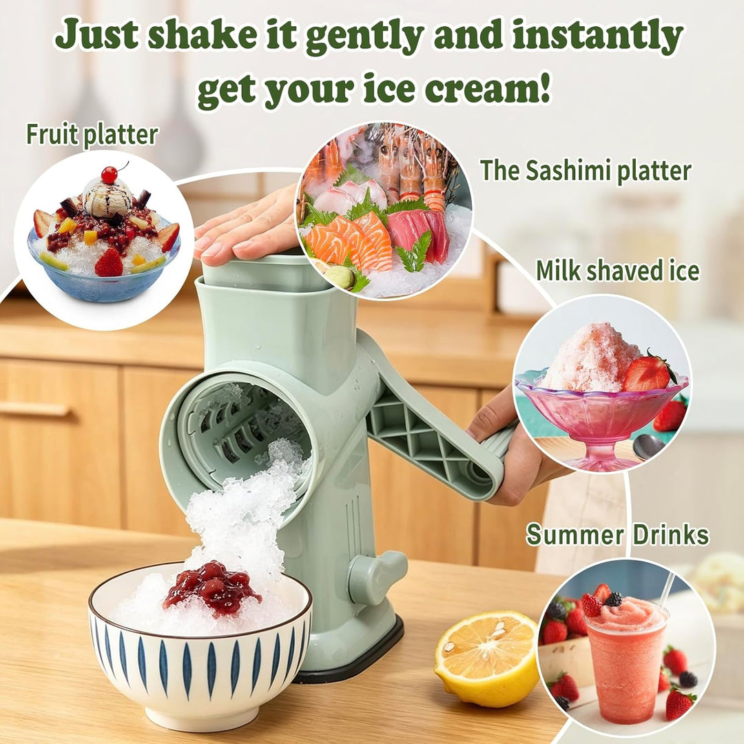 Slushie Maker, FainFun Ice Crusher mit 45°-Doppelklingen und stabilem Saugnapf, Hocheffizient und Ar