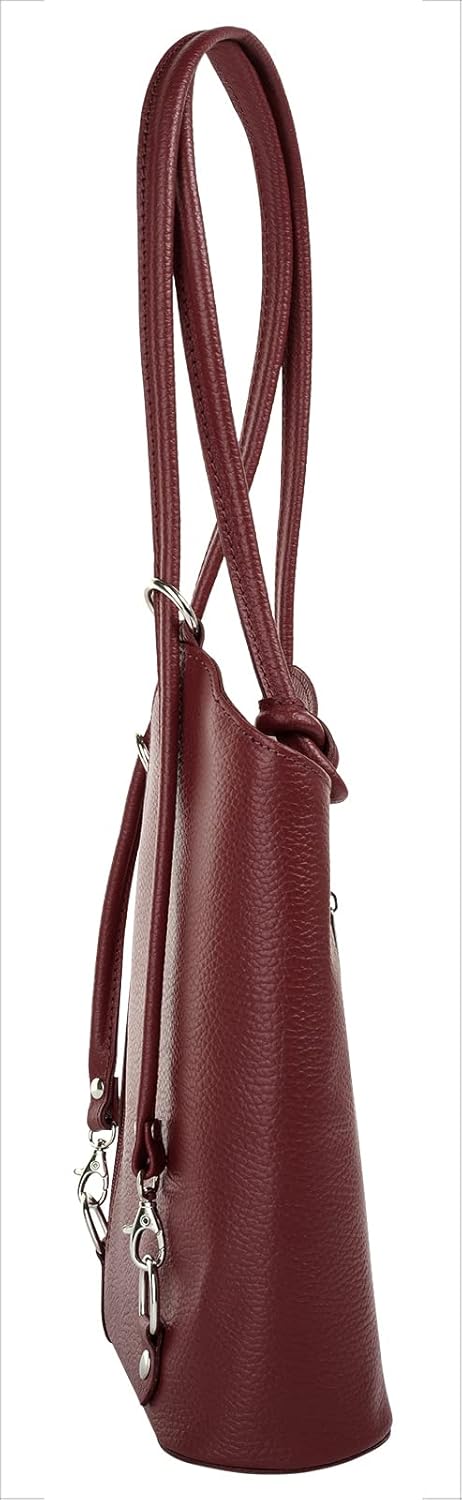 Shopper Rucksack Kombination Echt Leder Damen Made in Italy | 2in1 Handtasche | wandelbare Umhängeta
