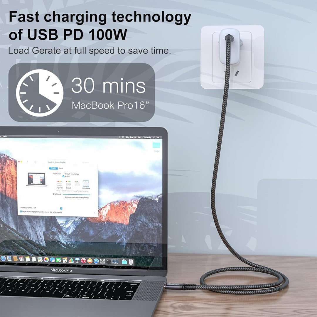 CAKOBLE USB C Kabel 5M,USB C auf USBC 3.2 Gen2 Schnellladekabel,20 Gbps Datenübertragung, 100W 20V/5