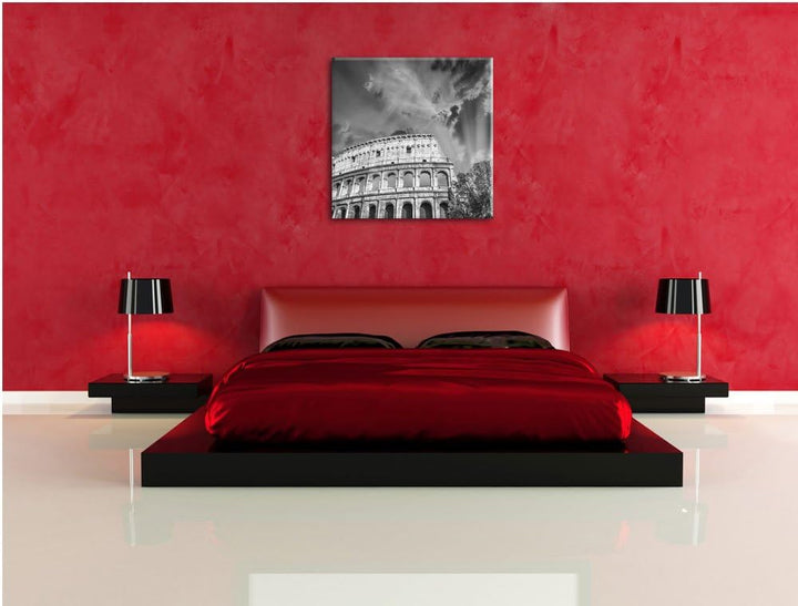 Pixxprint klassisches Colloseum in Rom als Leinwandbild/Grösse: 70x70 cm/Wandbild/Kunstdruck/fertig